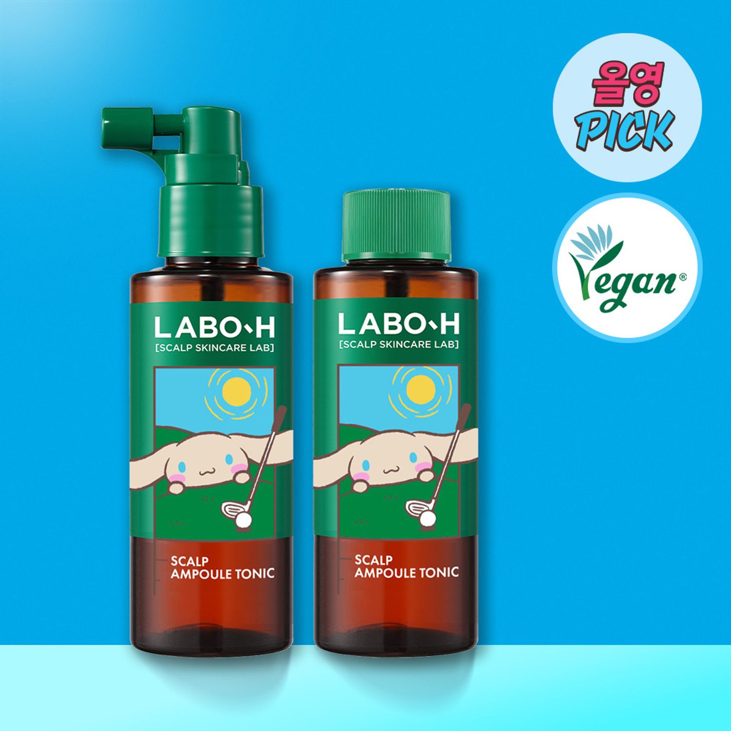[Tanning Cinnamoroll] LABO-H Hair Loss Care Scalp Ampoule Tonic 100ml (+Refill 100ml) | OLIVE YOUNG Global
