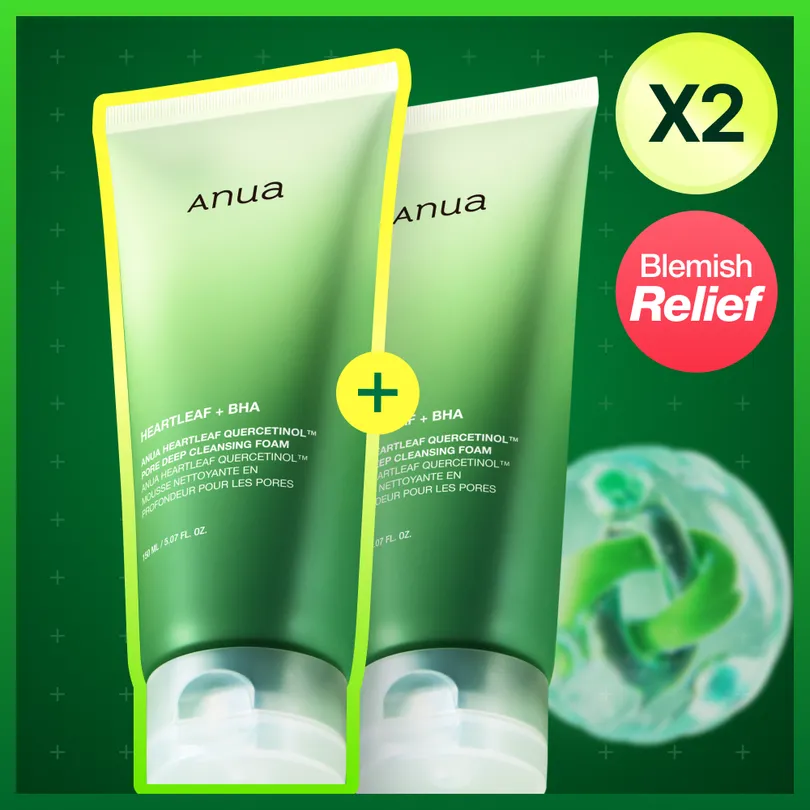 Anua 아누아 어성초 쿼세티놀 포어 딥 클렌징폼 150ml 2입