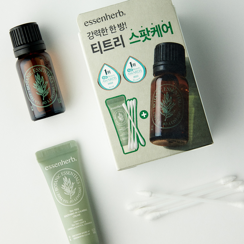 essenHERB ティーツリー100 オイル 10ml企画 (+クリーム10ml+綿棒50P