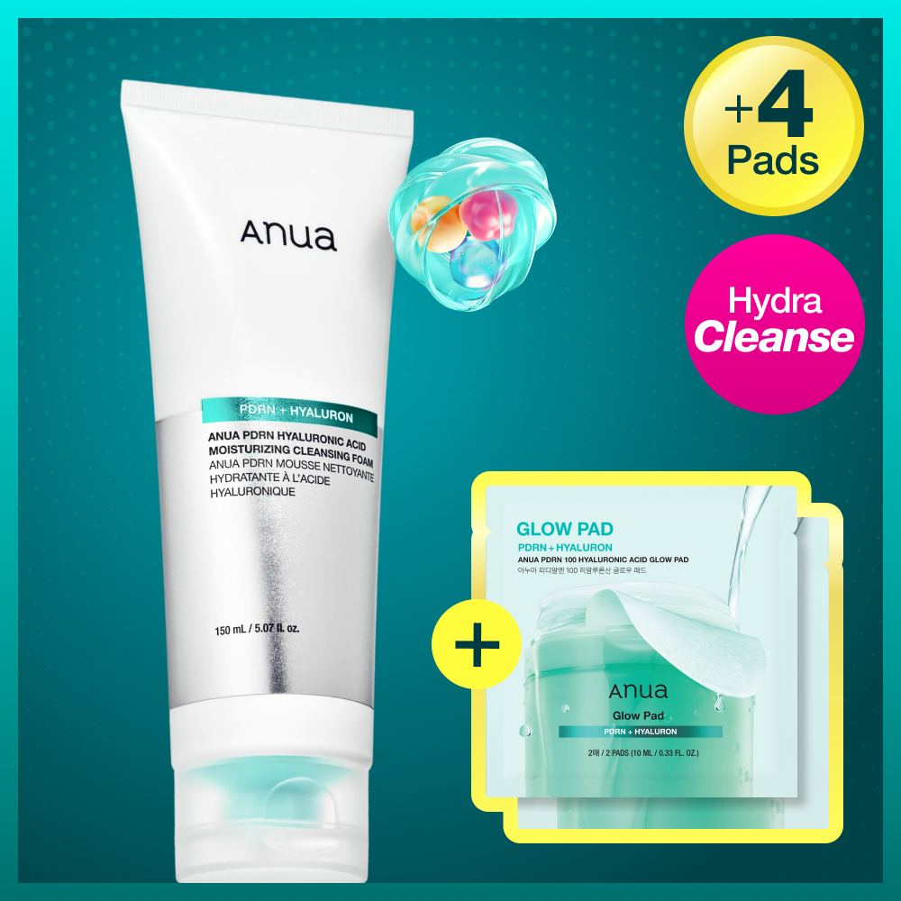 Anua PDRN Hyaluronic Acid Moisturizing Cleansing Foam 150ml Set (+PDRN Pad 2P*2ea)