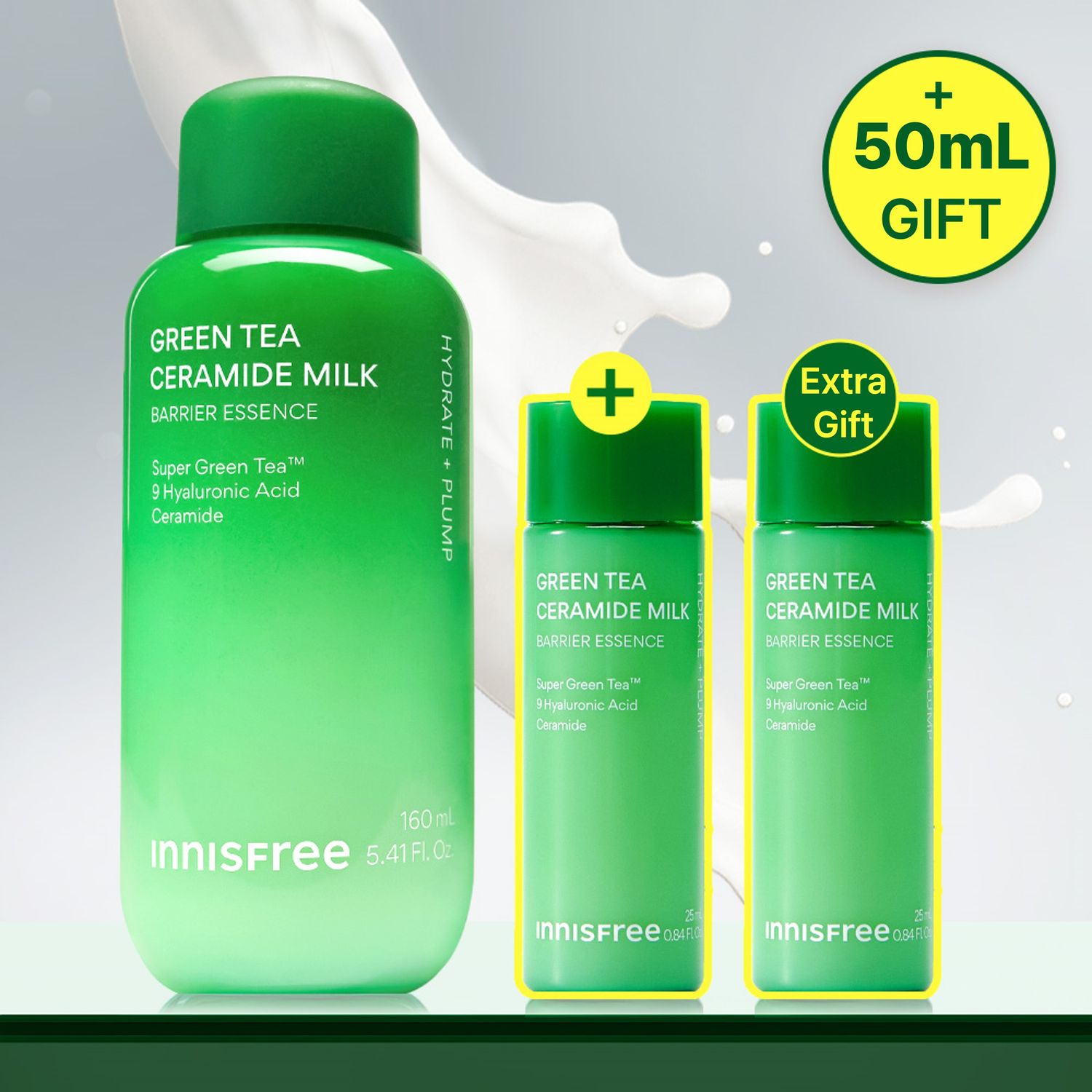 INNISFREE Green Tea Ceramide Milk 160ml Set (+25ml) | OLIVE YOUNG Global