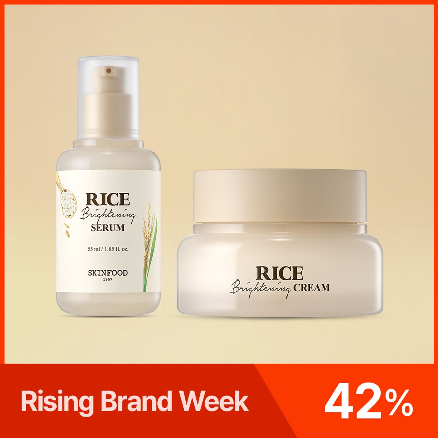 SKINFOOD Rice Brightening Duo Set (Serum + Cream) | OLIVE YOUNG Global