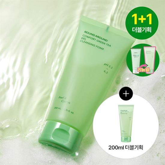 round around Comfort Green Tea Gel Cleansing Foam 200mL+