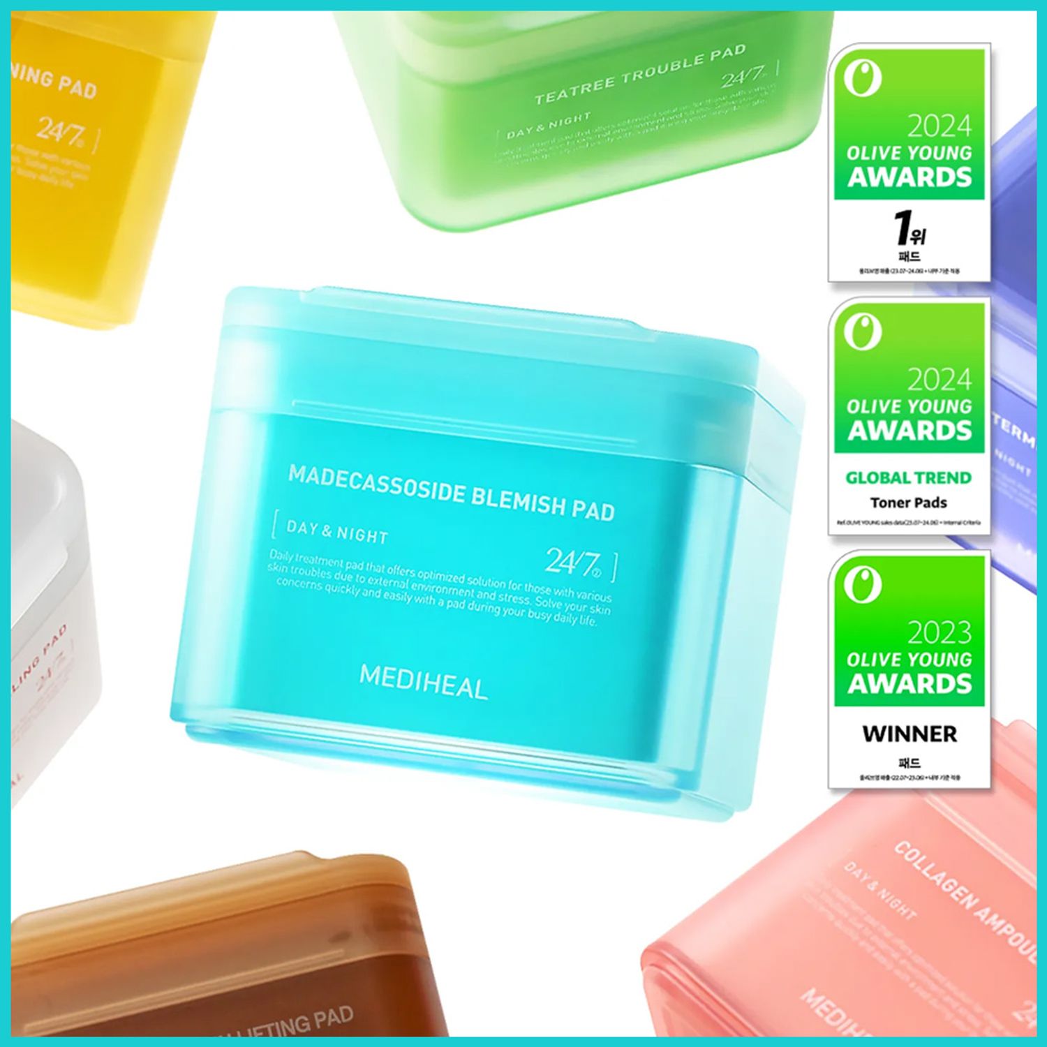 MEDIHEAL Toner Pad 100 Pads (7types Madecassoside Collagen etc) | OLIVE YOUNG Global