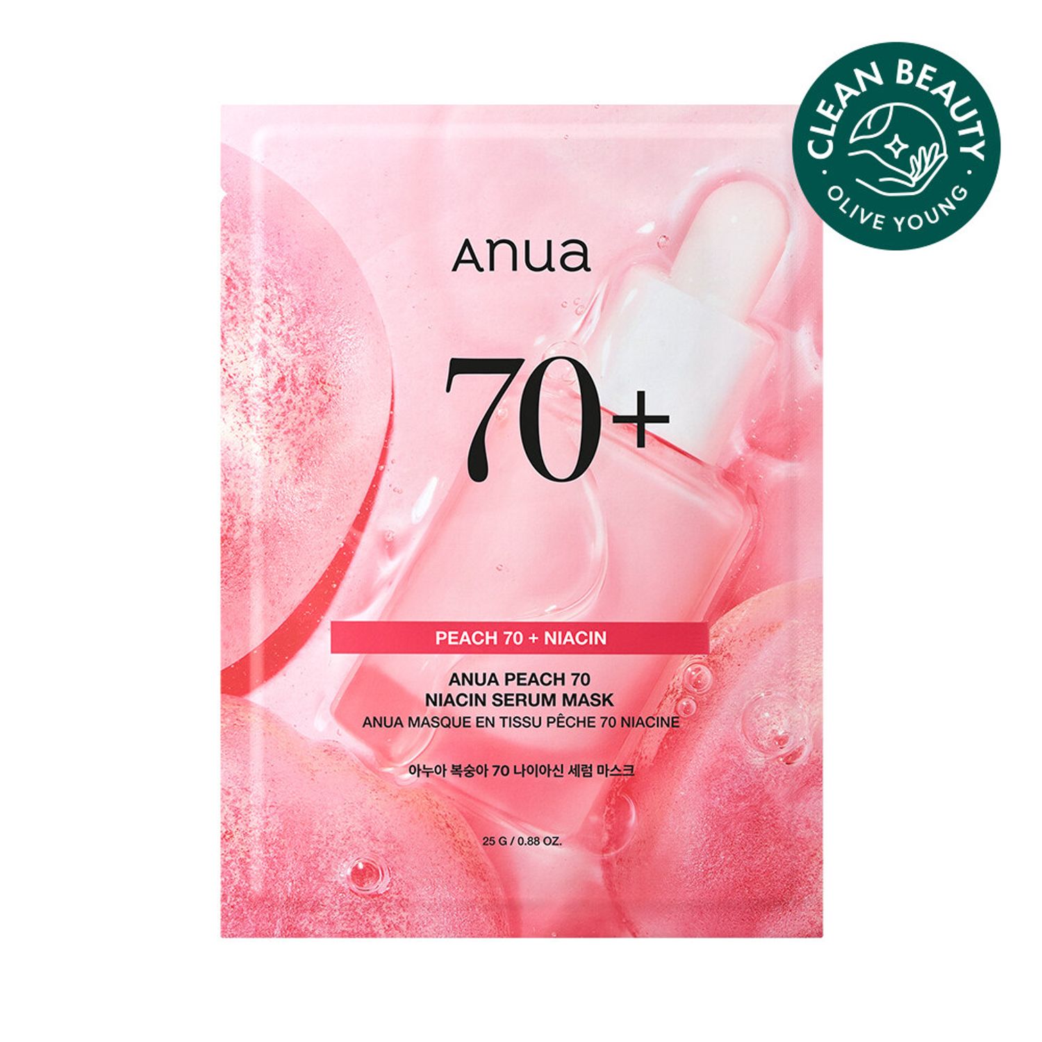 Anua Peach 70 + Niacin Serum Mask Sheet 1ea | OLIVE YOUNG Global