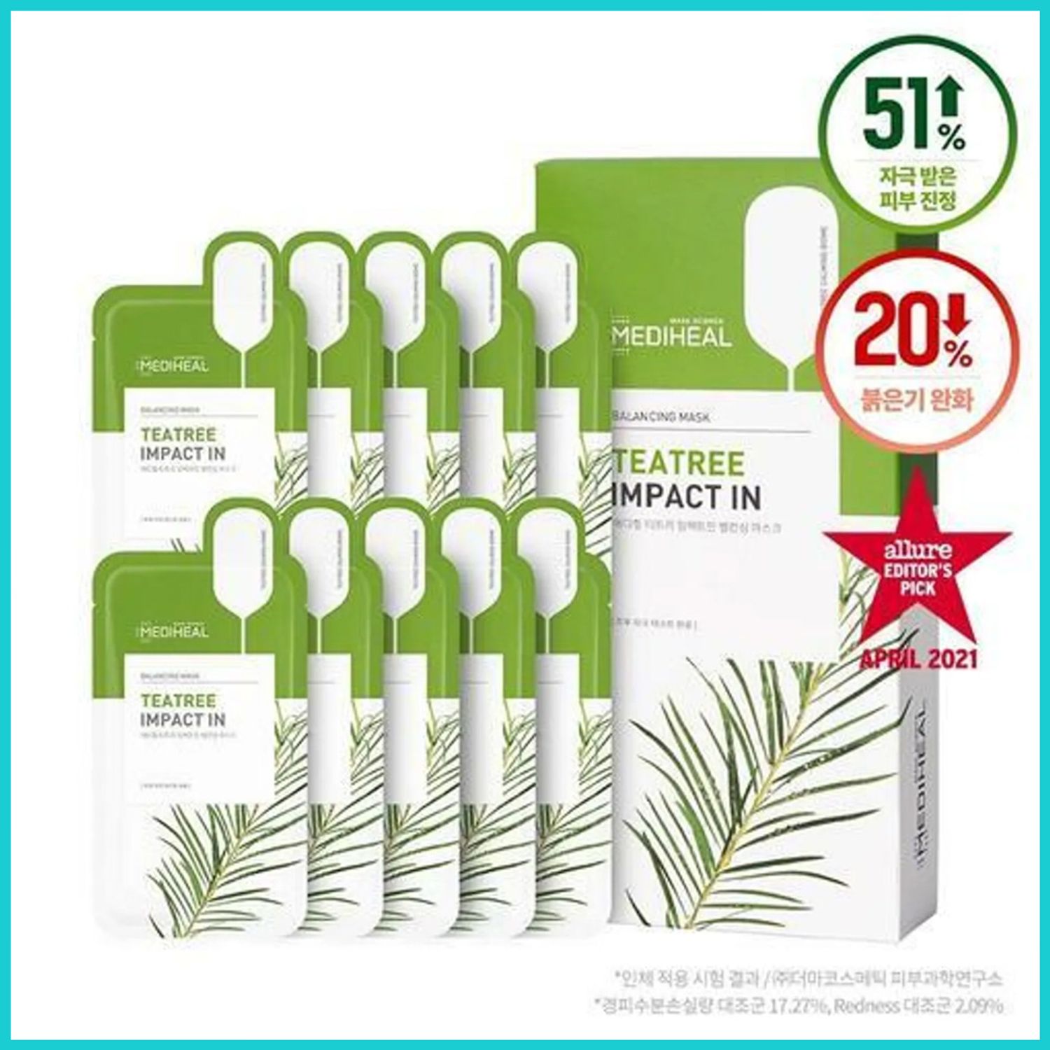 Mediheal Teatree Impact In Balancing Mask Sheet 10 Sheets | OLIVE YOUNG Global