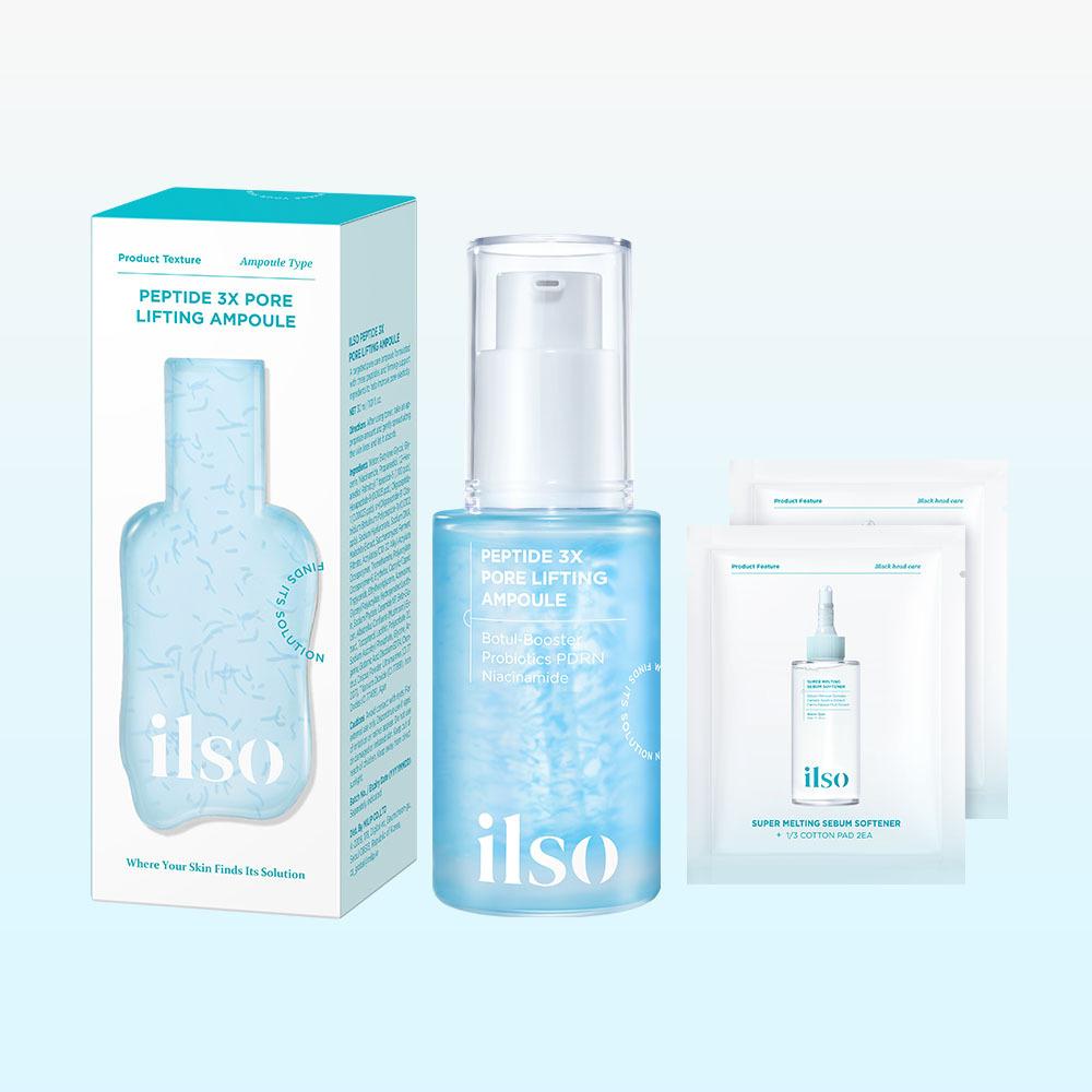 ilso Peptide 3X Pore Lifting Ampoule 30ml Set (+Softener Trial Kit