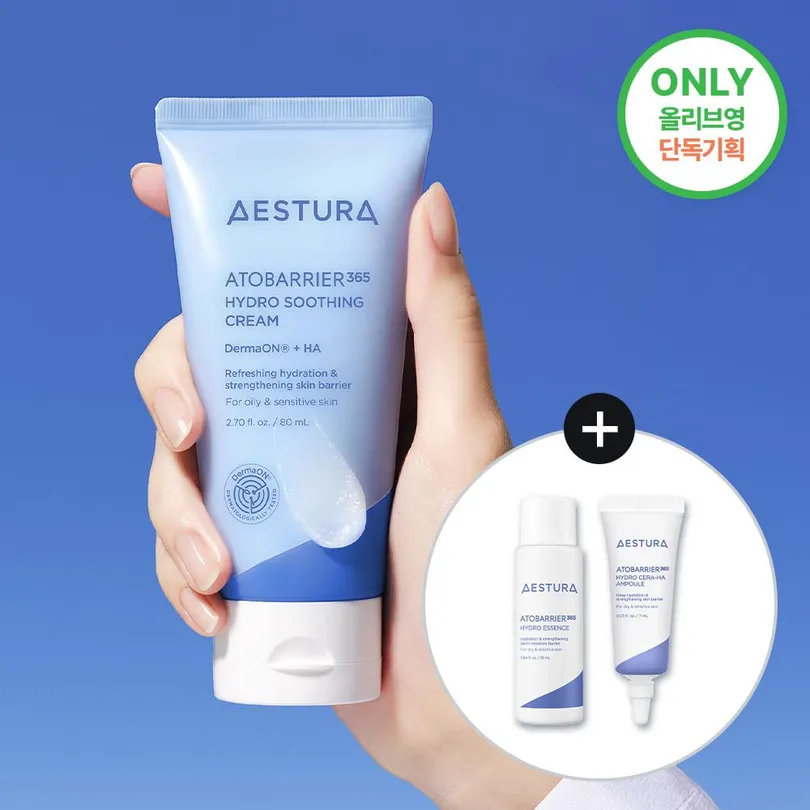 AESTURA AESTURA Atobarrier 365 Hydro Soothing Cream 80ml Set (+Toner 25ml+Cleansing Foam 30g)