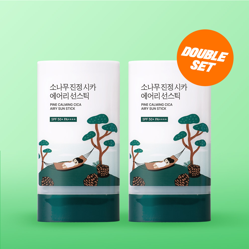 ROUND LAB Pine Calming Cica Airy Sun Stick 19g Double Set | OLIVE