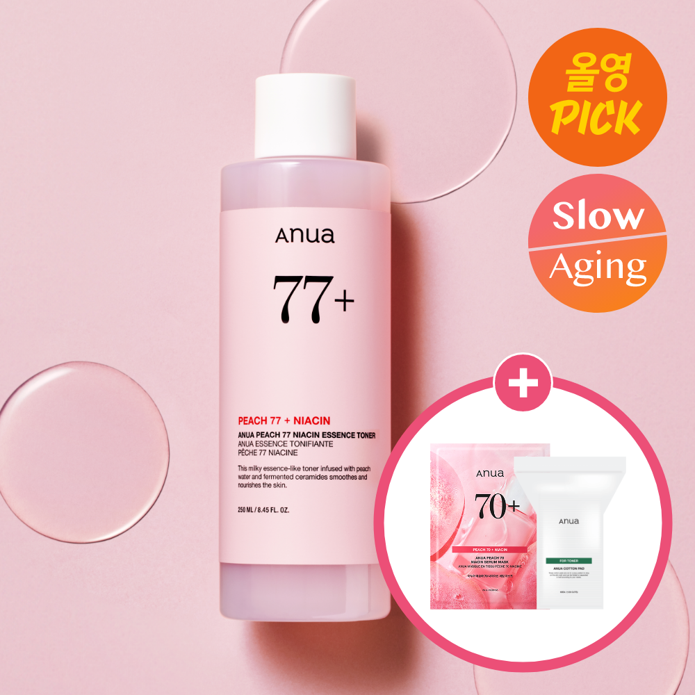 Anua Peach 77 Niacin Essence Toner 250ml Set (1 Sheet Mask +