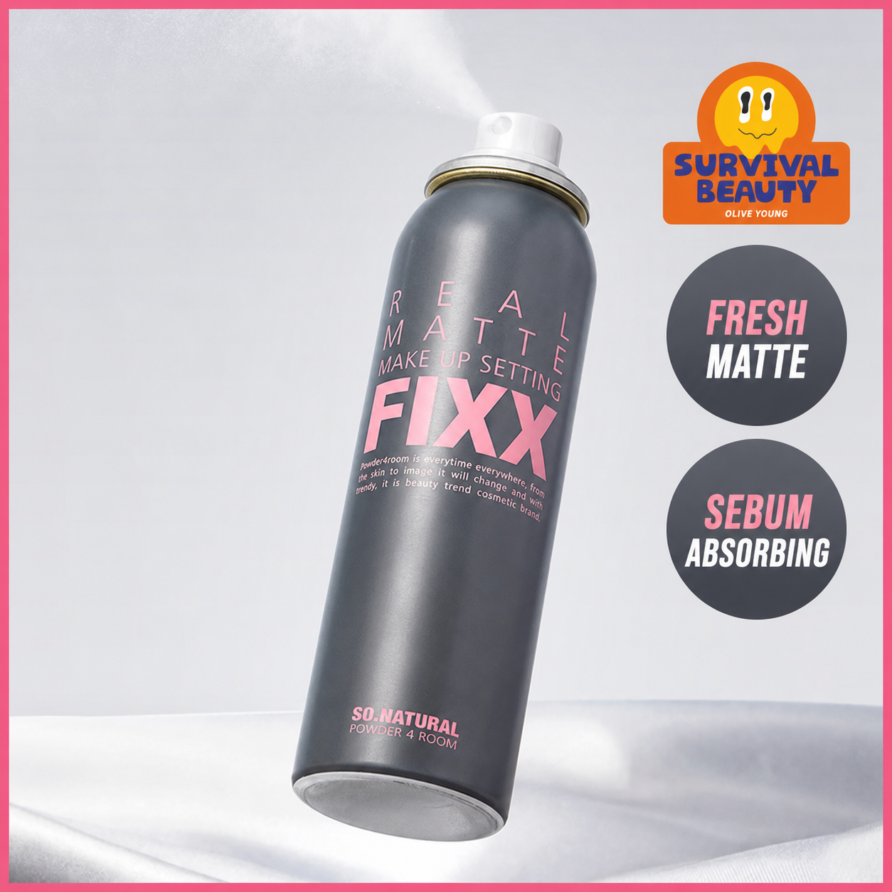 Long-Lasting Matte] so natural Real Matte Make Up Setting Fixx