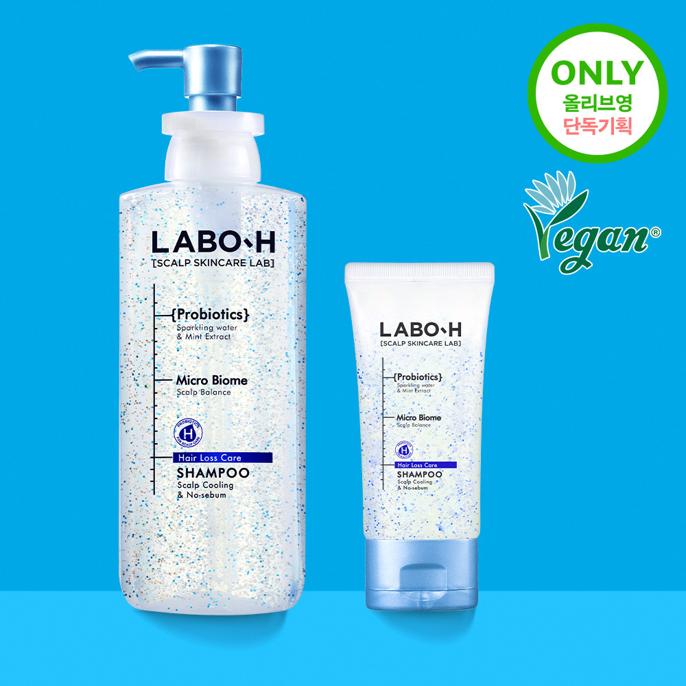 LABO-H Scalp Cooling & No Sebum Shampoo 333ml Set (+50ml) | OLIVE