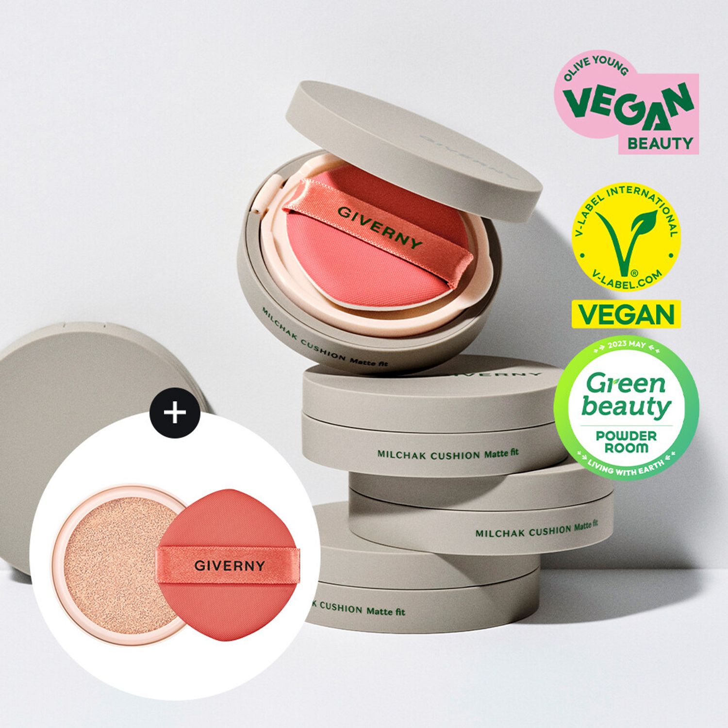 [Renewal] Giverny Milchak Matte Fit Cushion (Original Product + Refill) | OLIVE YOUNG Global
