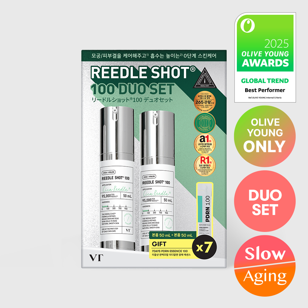 VT Reedle Shot 100 Double Pack (+PDRN Essence Pouch 7ea) | OLIVE