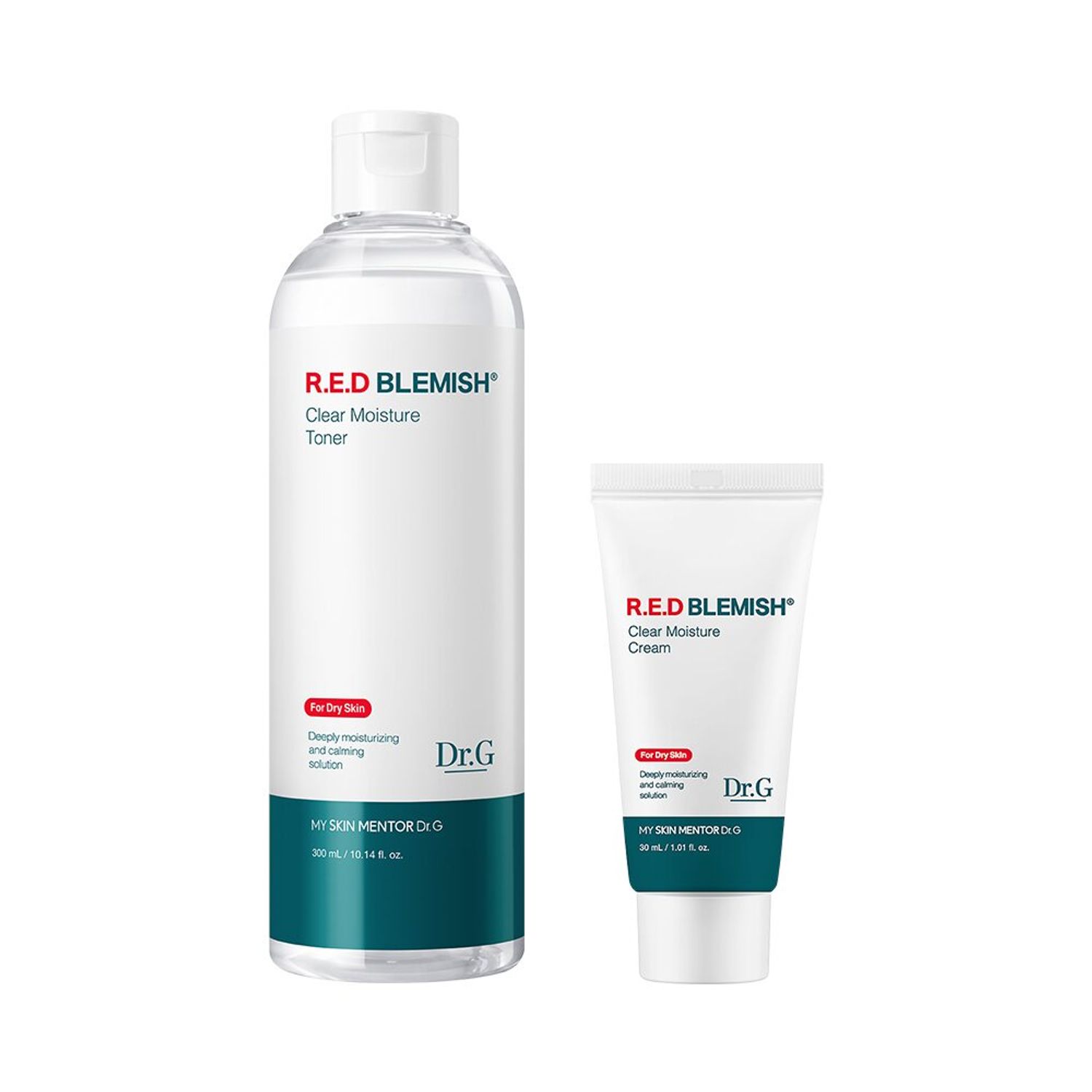 Dr.G Red Blemish Clear Moisture Toner & Cream Set (300mL + Cream 30mL) | OLIVE YOUNG Global
