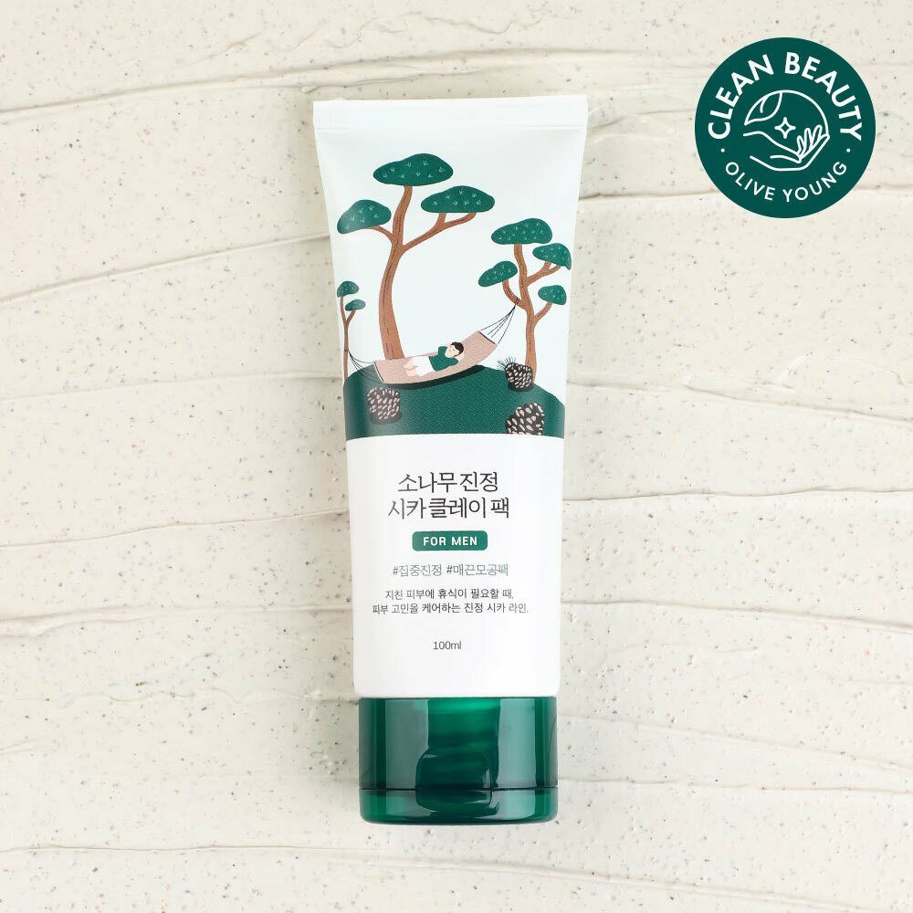 インテリジェント、クレイパック ROUND LAB For Men Pine Calming Cica Clay Pack 100ml | OLIVE