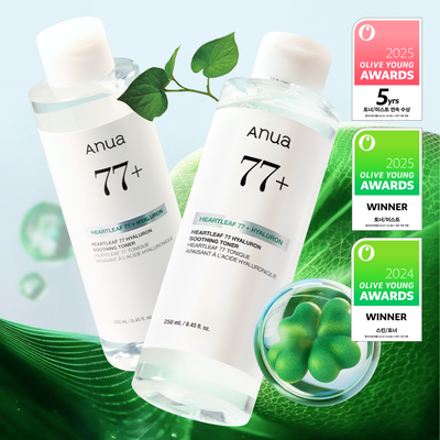 Anua Heartleaf 77 Hyaluron Soothing Toner 350ml Refill Set (+Refill 350ml)