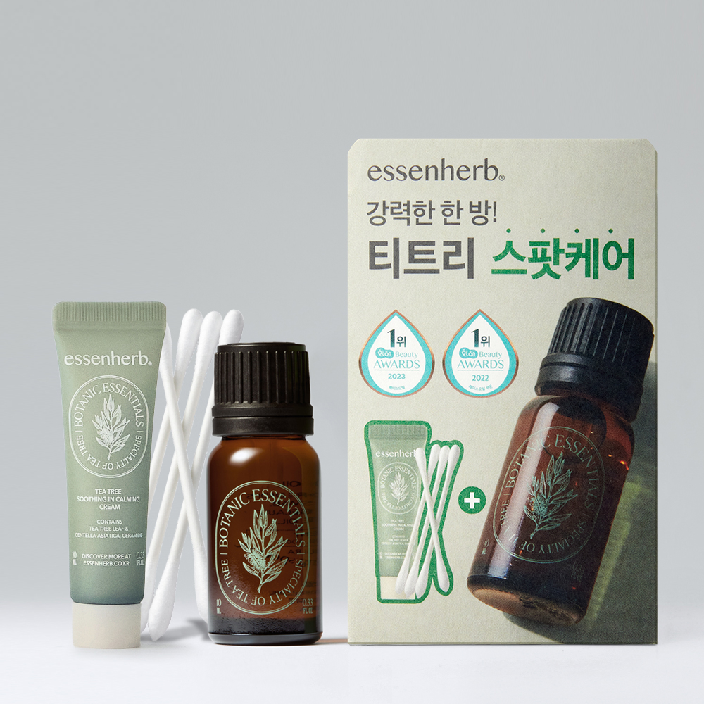 essenHERB ティーツリー100 オイル 10ml企画 (+クリーム10ml+綿棒50P
