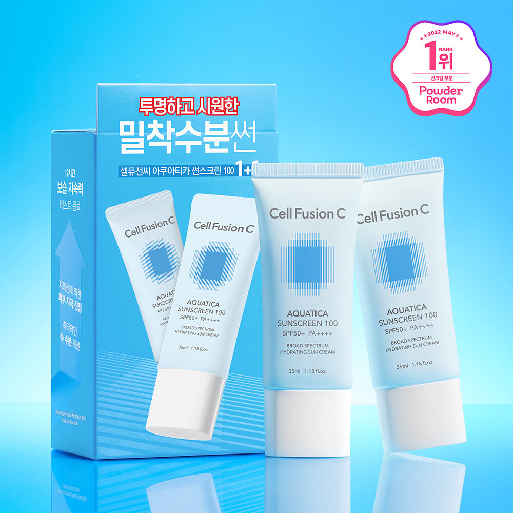 Cell Fusion C Aquatica Sunscreen 100 1+1 Twin Pack SPF 50+/