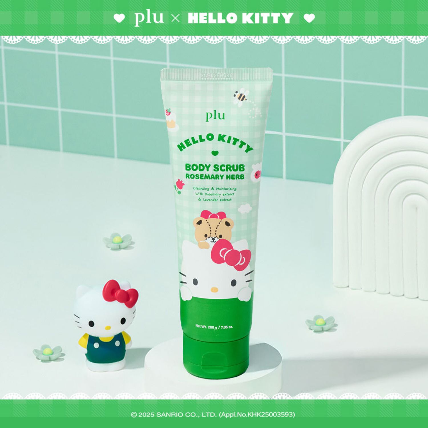 [HELLO KITTY] plu Body Scrub #Rosemary Herb 200g | OLIVE YOUNG Global
