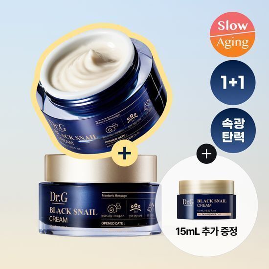 Dr.G Black Snail Cream Duo Set (50ml+50ml+15ml Gift) | OLIVE YOUNG