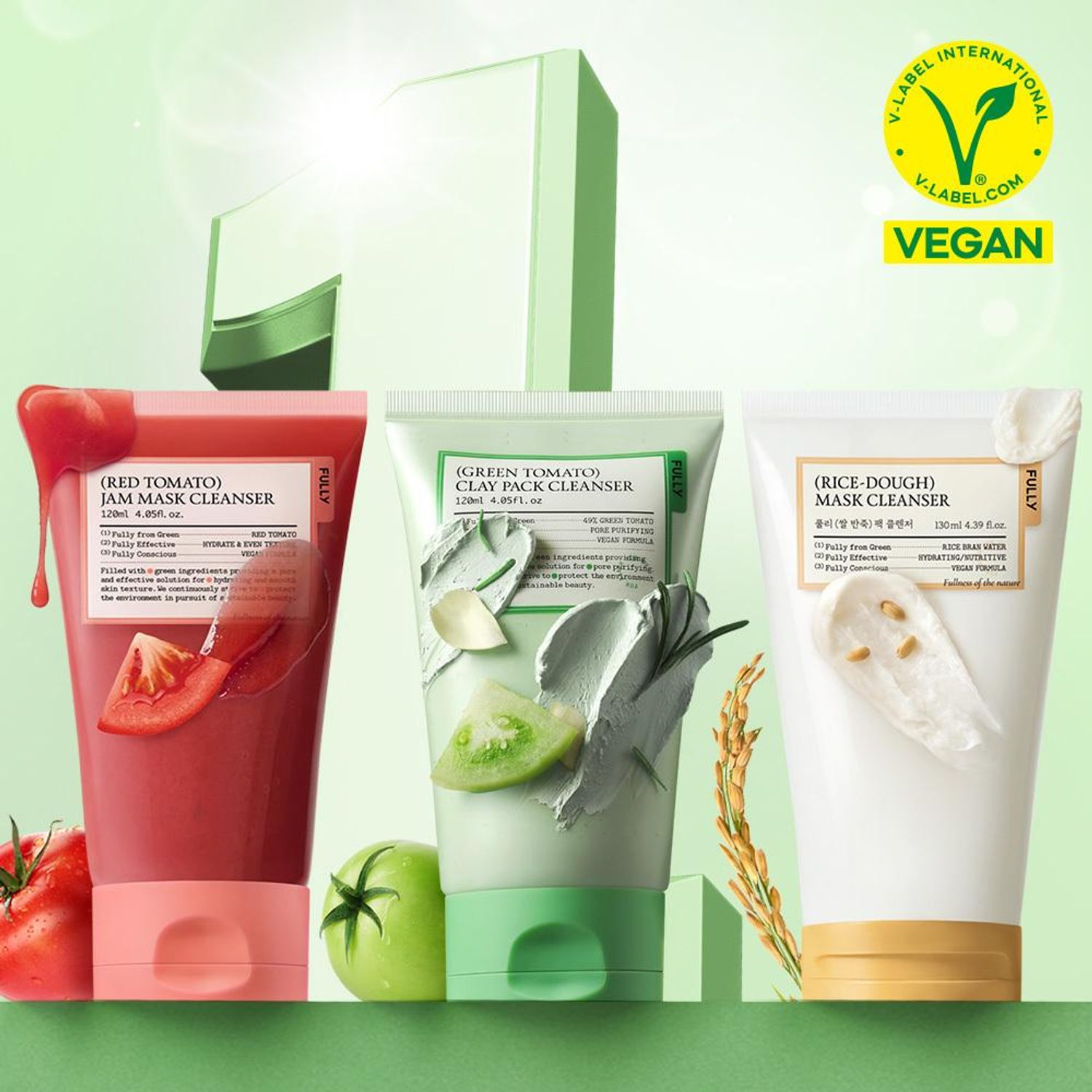fully Pack Cleanser 120ml+30ml Set – Green Tomato/ Red Tomato/ Rice Dough | OLIVE YOUNG Global