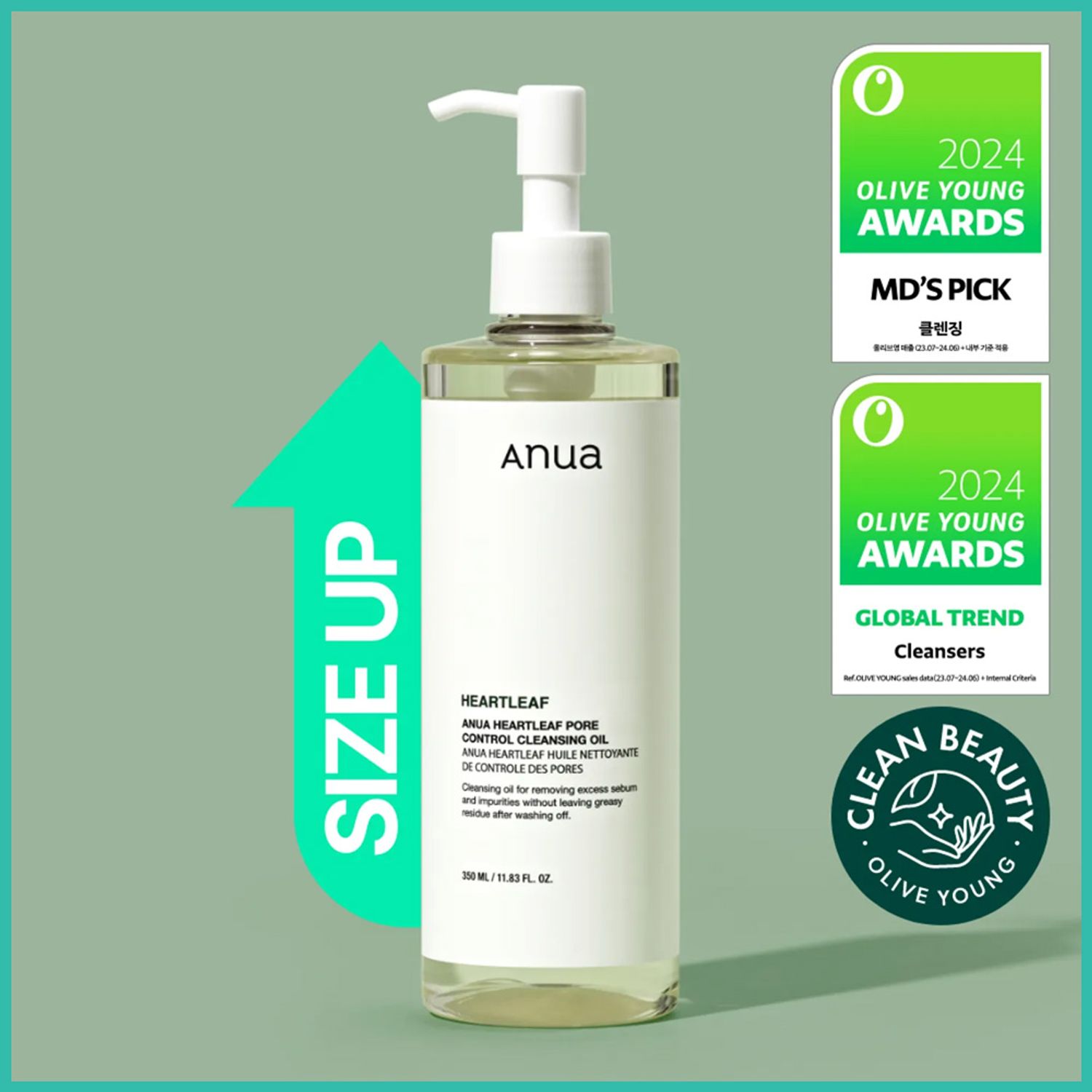 Anua Heartleaf Pore Control Cleansing Oil 350mL | OLIVE YOUNG Global