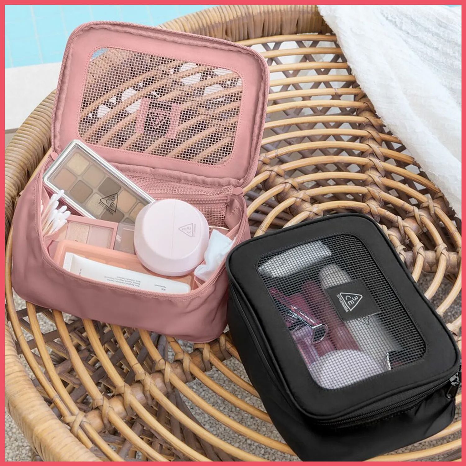 3CE To Go Pouch (Pink Beige/Black) | OLIVE YOUNG Global