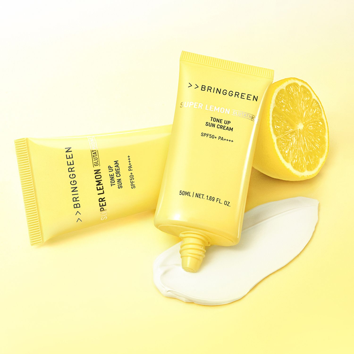BRINGGREEN Super Lemon Glutathione Tone Up Sun Cream 50ml 1+1 Set 