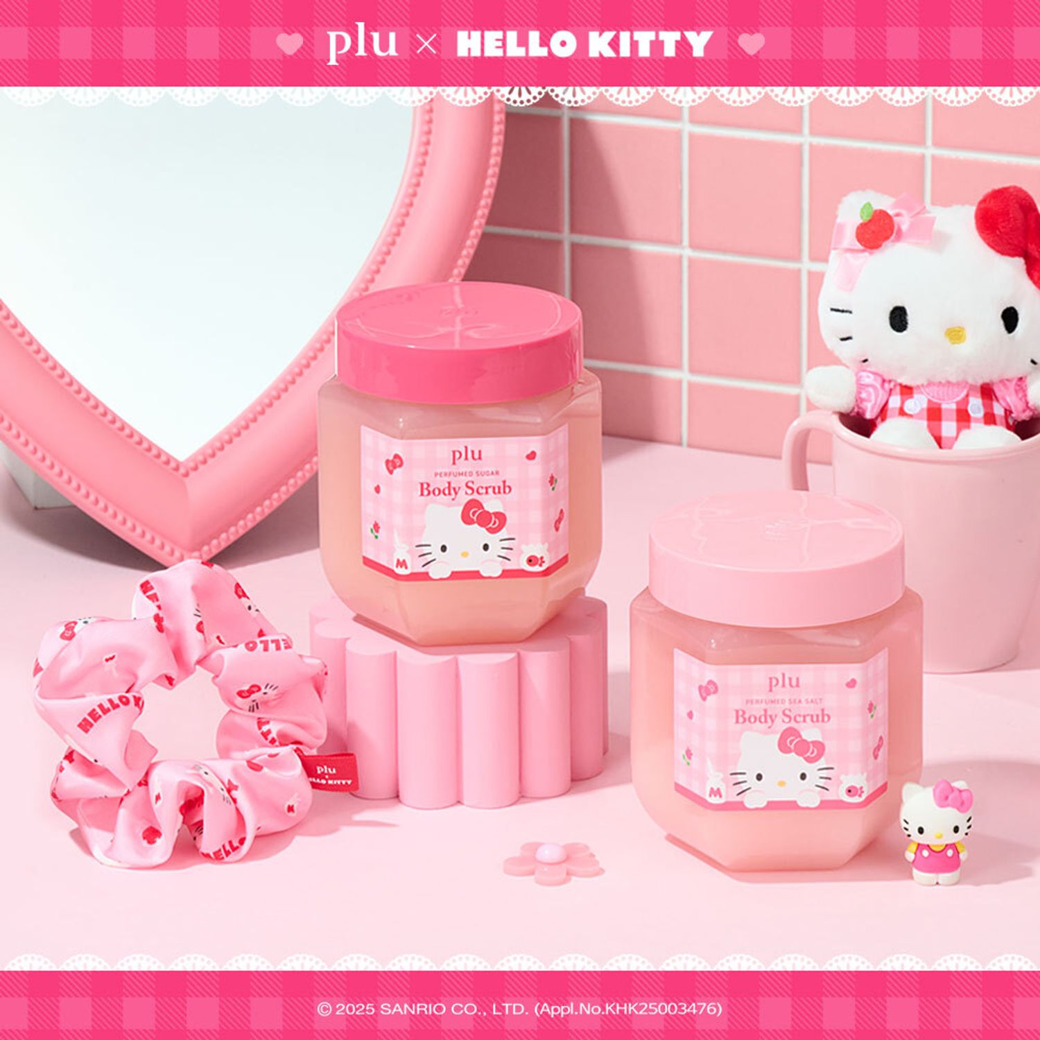 [HELLO KITTY] plu Perfumed Sugar Body Scrub 510g (#Melrose/#Fleur Soap) (SET/SINGLE) | OLIVE YOUNG Global