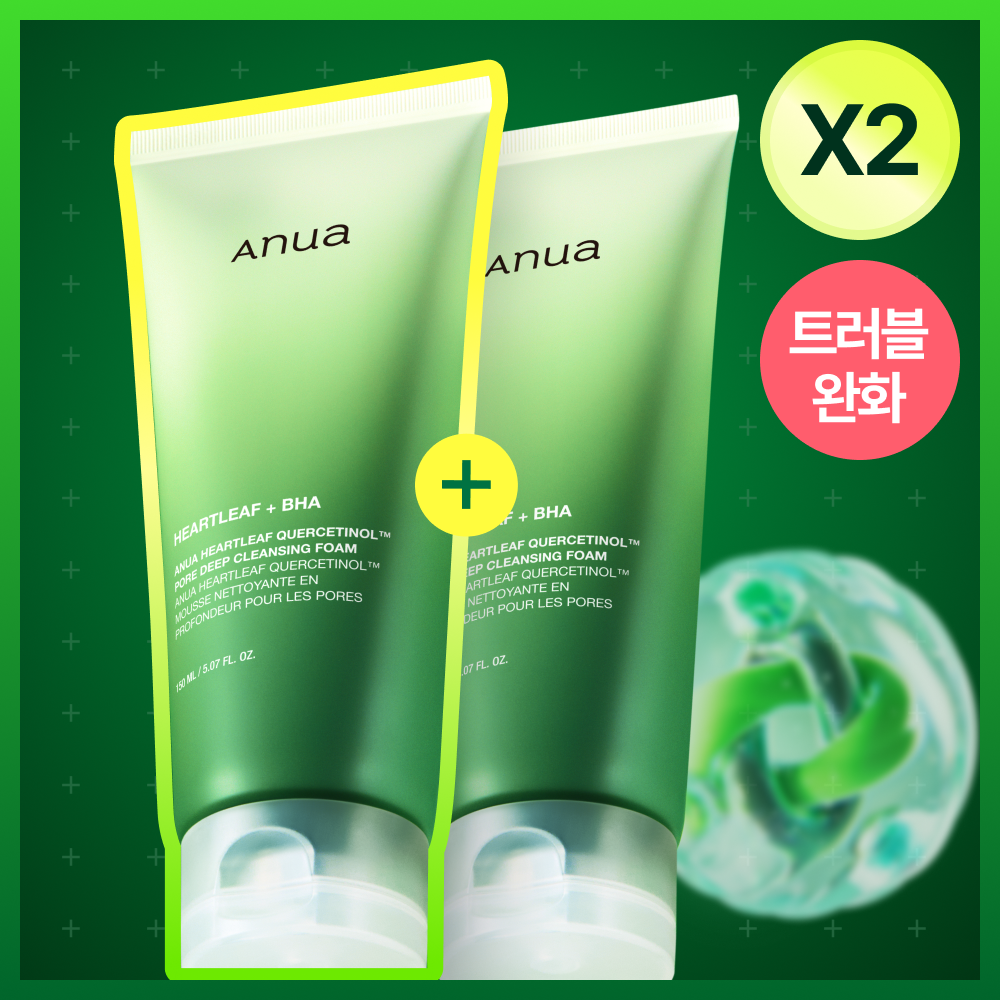 Anua Heartleaf Quercetinol Pore Deep Cleansing Foam 150ml*2ea
