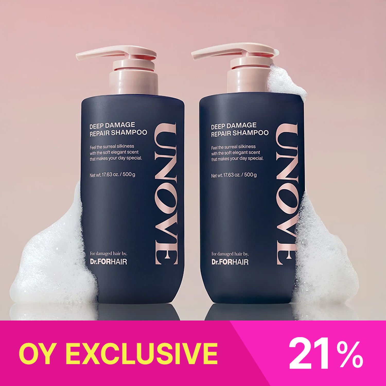 ★OY EXCLUSIVE★ UNOVE Deep Damage Repair Shampoo 500g Due Set (Sweet Breeze/Rosy Aura) | OLIVE YOUNG Global