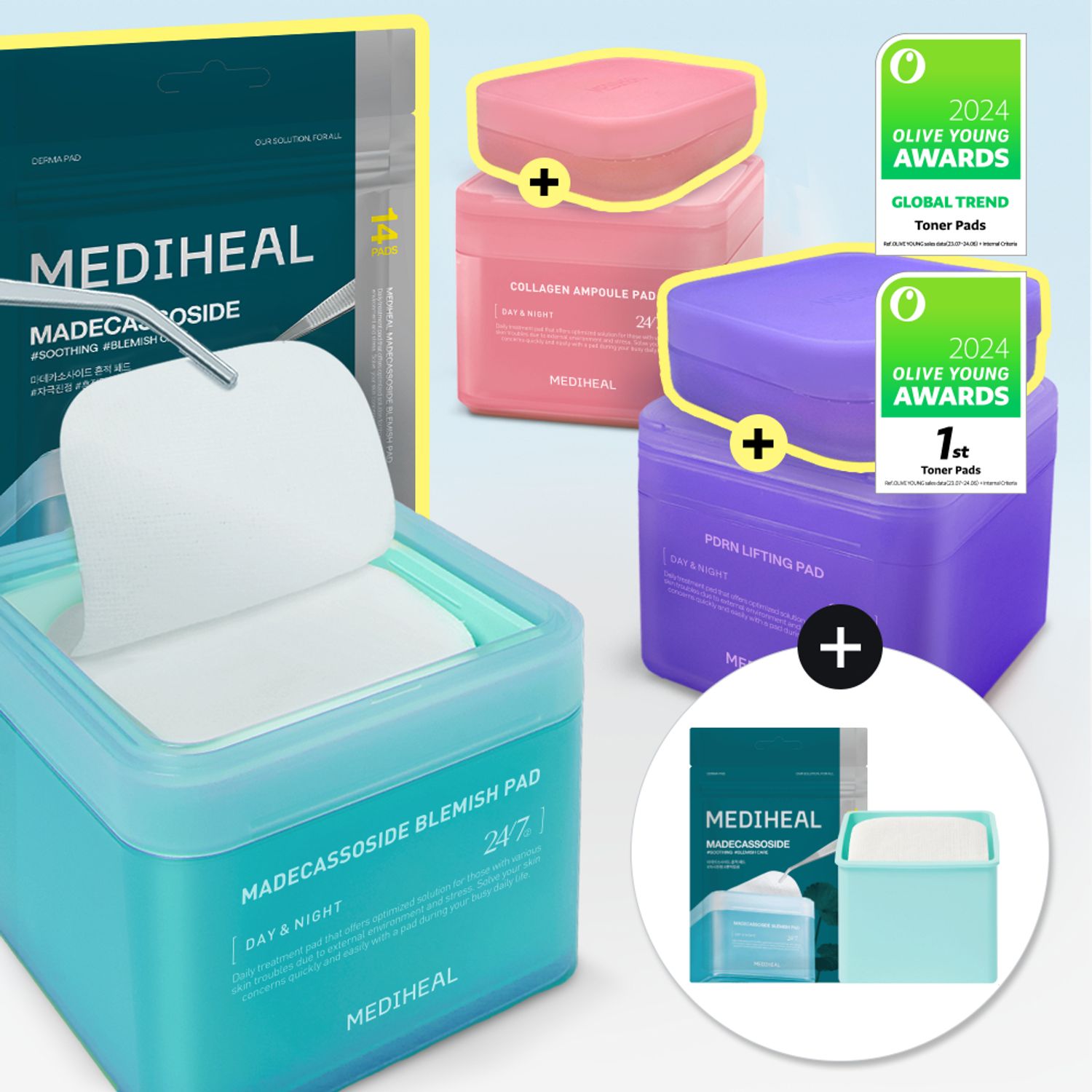 MEDIHEAL Toner Pad 100+100 Pads Exclusive Gift Edition (3types) | OLIVE YOUNG Global