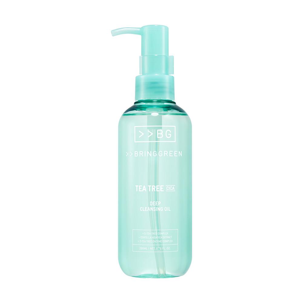 【シカさん】　12月20日発送予定　青緑ジャイアント　二重スリーブ付き BRINGGREEN Tea Tree Cica Deep Cleansing Oil 200ml | OLIVE YOUNG Global
