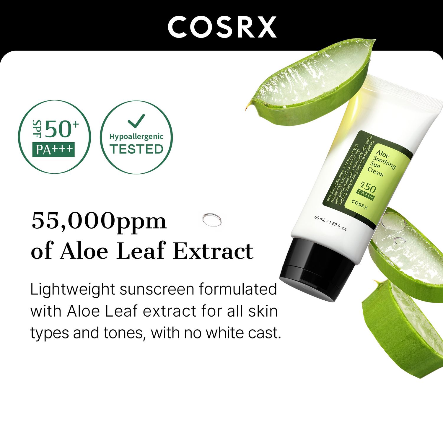COSRX Aloe Soothing Sun Cream SPF50+ | OLIVE YOUNG Global