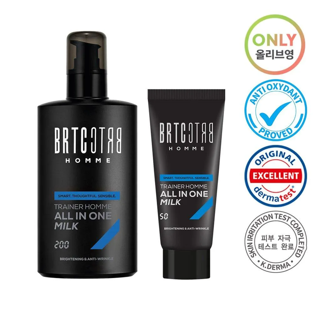 Soin Visage Homme BRTC Power Homme - Lot De 2 Flacons 200 Ml, Hydratant Vegan, Tous Types De Peau