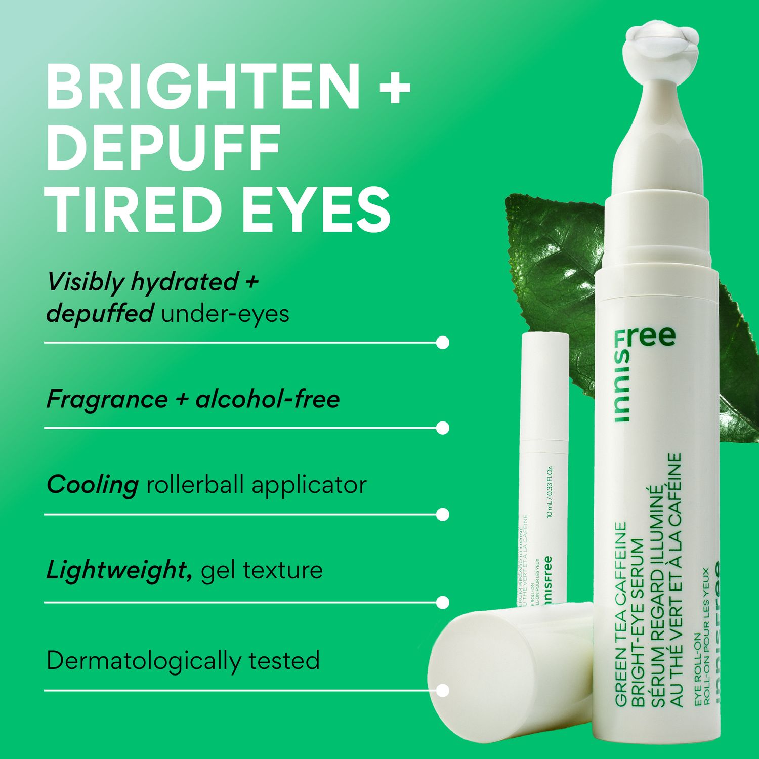 INNISFREE Green Tea Hyaluronic Glow Eye & Face Ball 10ml | OLIVE YOUNG Global