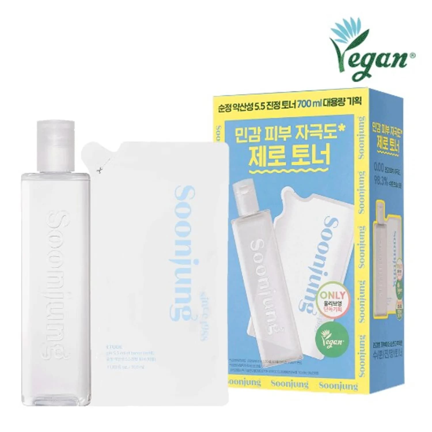 ETUDE Soonjung pH 5.5 Calming Toner 700mL Special Set (350mL + 350mL) | OLIVE YOUNG Global