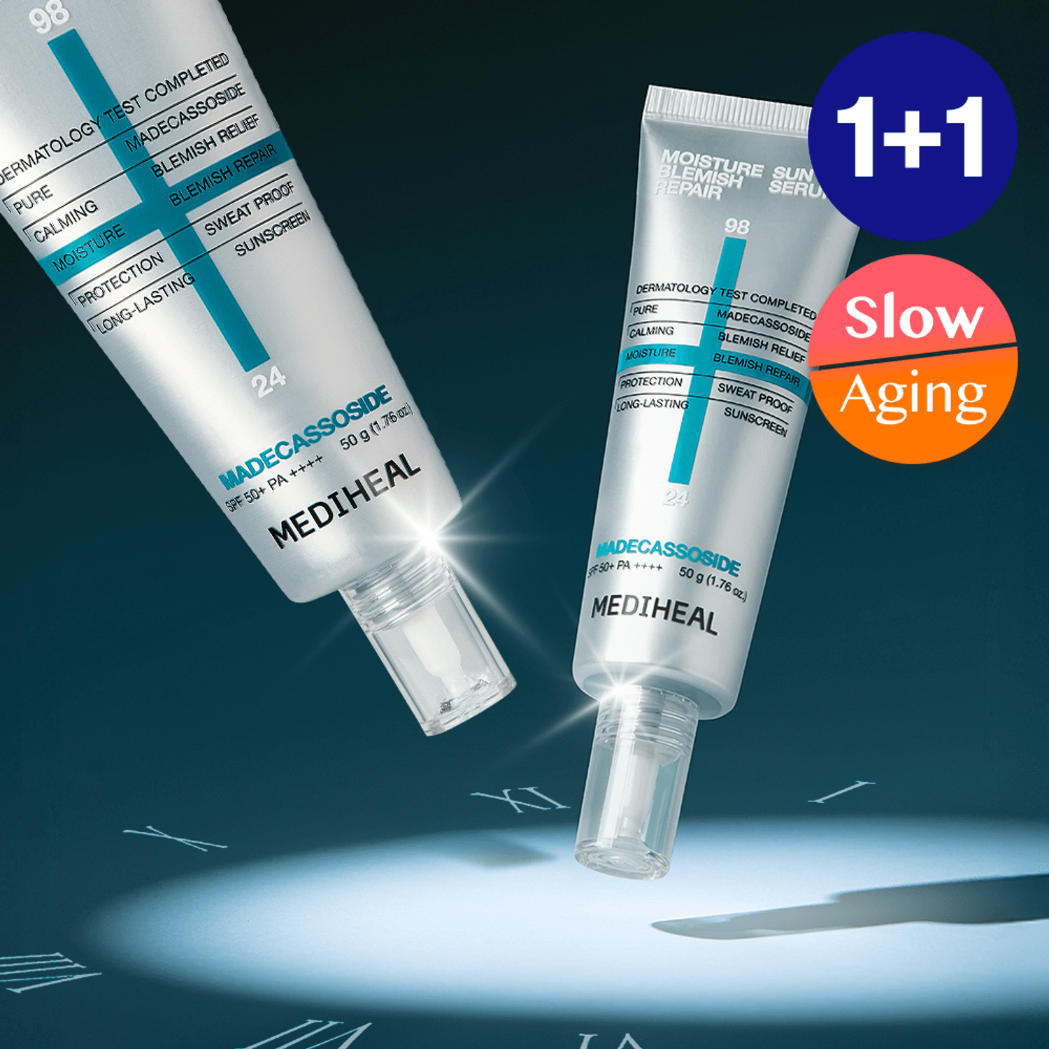 MEDIHEAL Madecassoside Moisture Sun Serum Blemish Repair Double Pack | OLIVE YOUNG Global