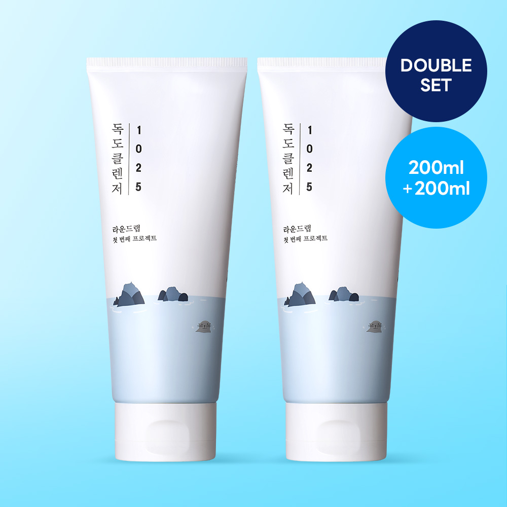 DOUBLE] ROUND LAB 1025 Dokdo Cleanser 200ml Double Set | OLIVE