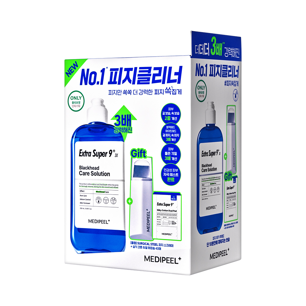 MEDI-PEEL Extra Super 9 Plus 3X 250ml Set (+Cotton Pads 40P+
