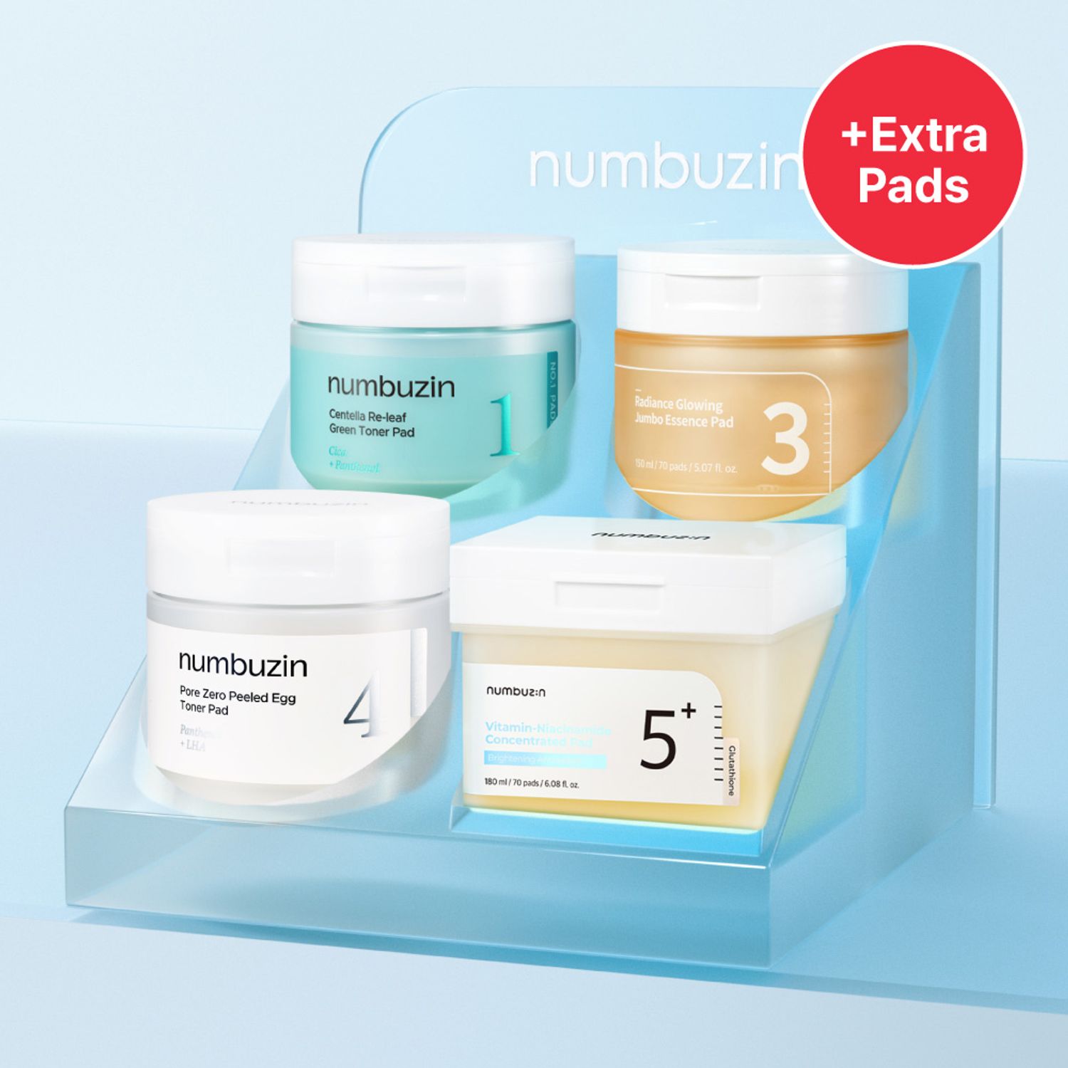 numbuzin No. 1 Centella Re-leaf Green Toner Pad 70 Pads Special Set (+10 Pads) | OLIVE YOUNG Global