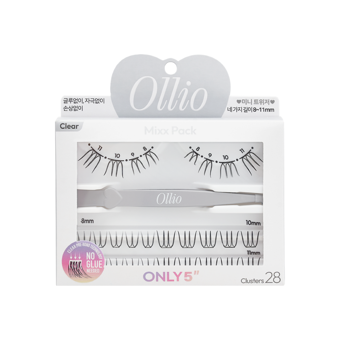 Ollio No Glue Lash Mixx Pack (+Mini Tweezer) | OLIVE YOUNG Global