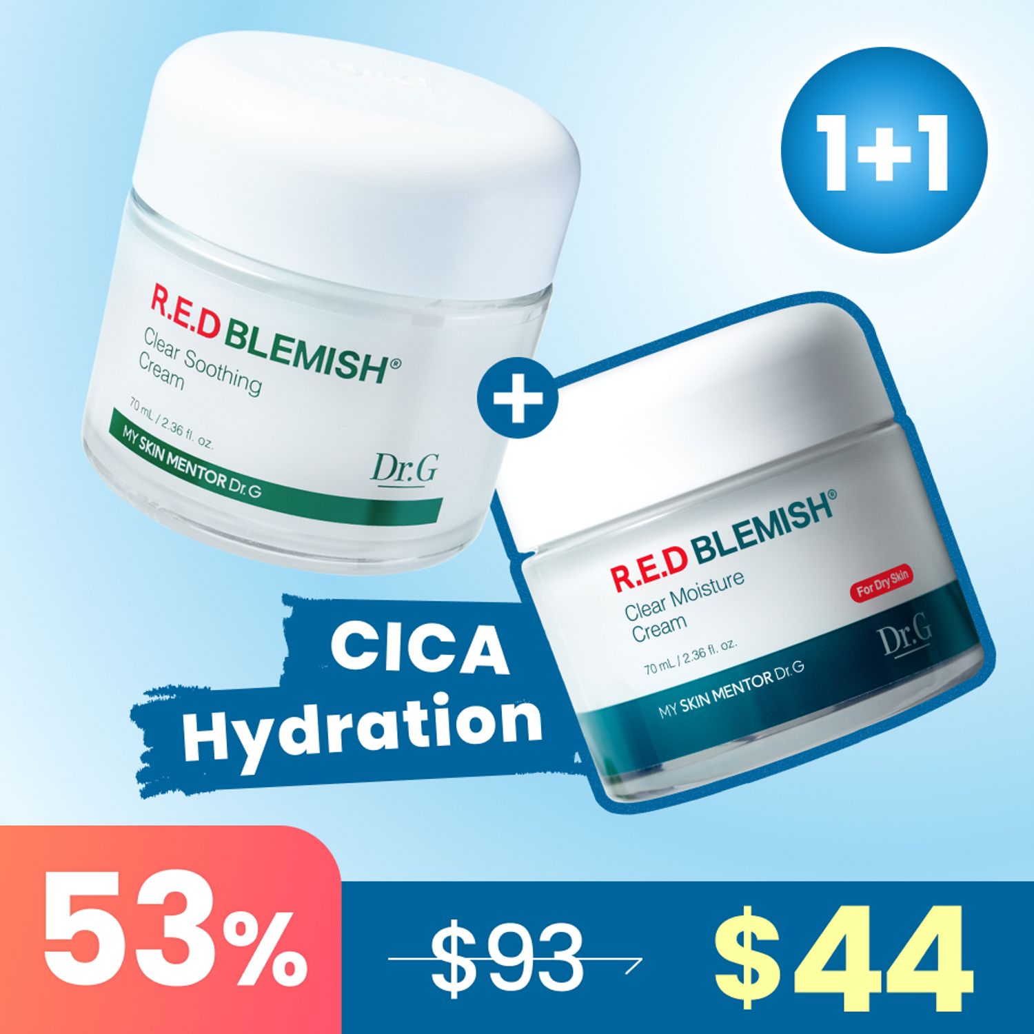 Dr.G Red Blemish Clear Soothing Cream & Moisture Cream Duo Set | OLIVE YOUNG Global