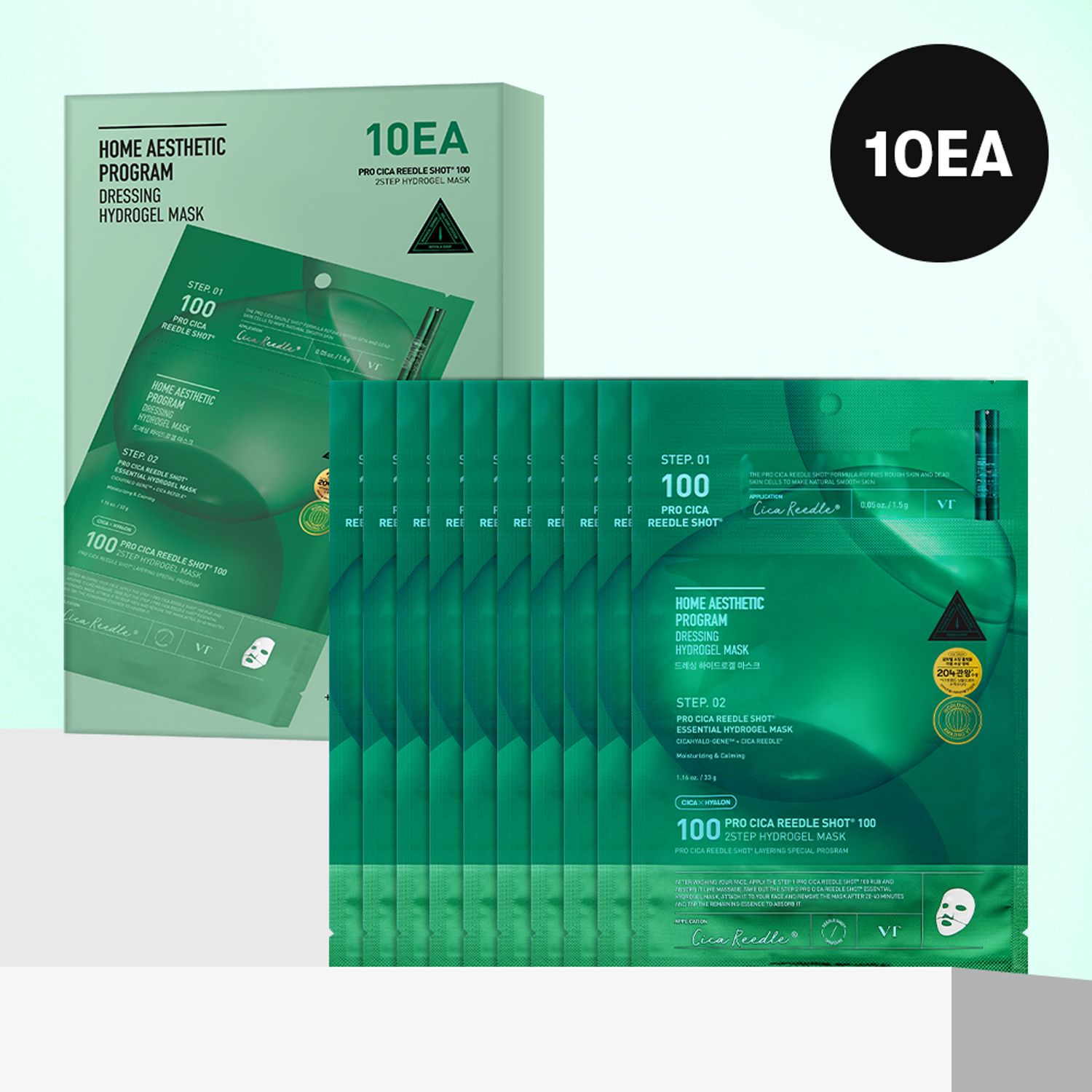 VT Pro Cica Riddle Shot 100 2-Step Hydrogel Mask 10 Sheets | OLIVE YOUNG Global