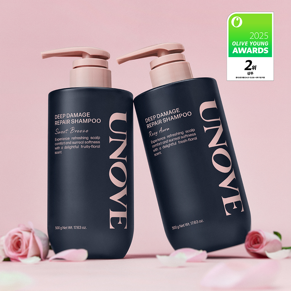 UNOVE Deep Damage Repair Shampoo 500g Double Set (3 Options