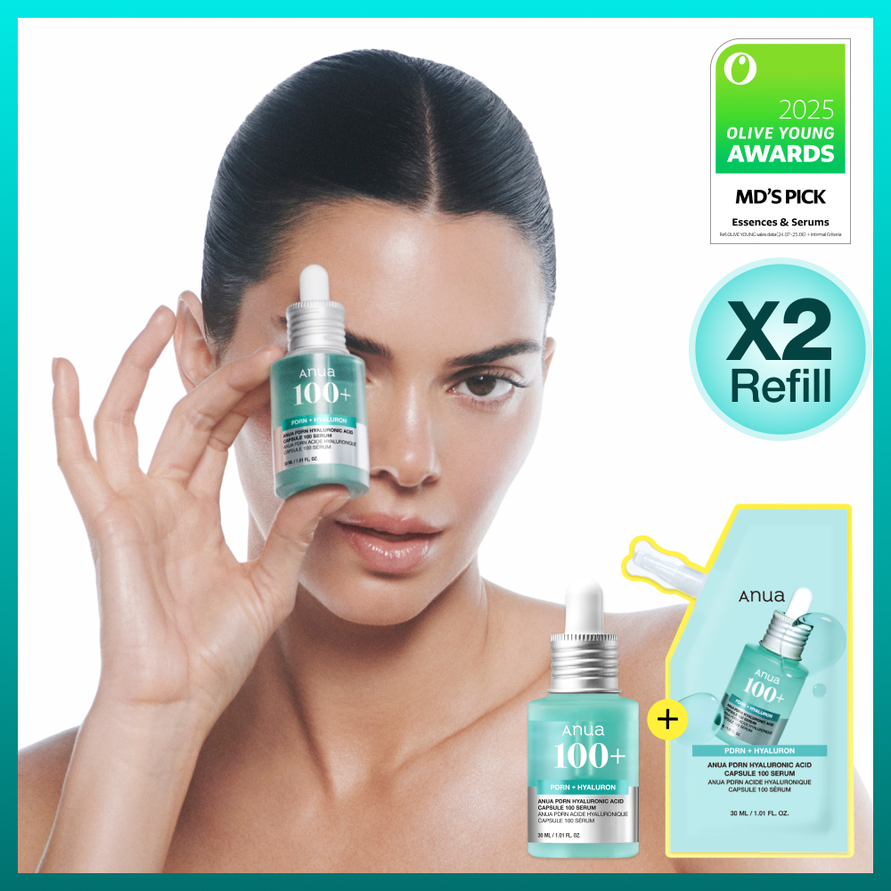 Anua PDRN Hyaluronic Capsule 100 Serum 30ml Refill Set | OLIVE
