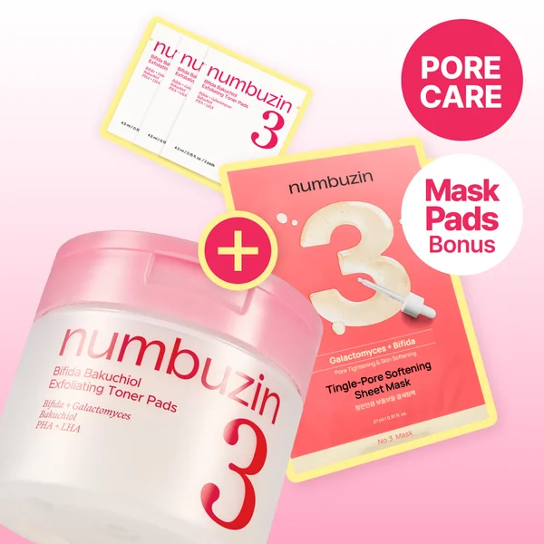numbuzin No.3 Bifida Bakuchiol Exfoliating Toner Pad 70P (+6P+Sheet Mask 1ea)