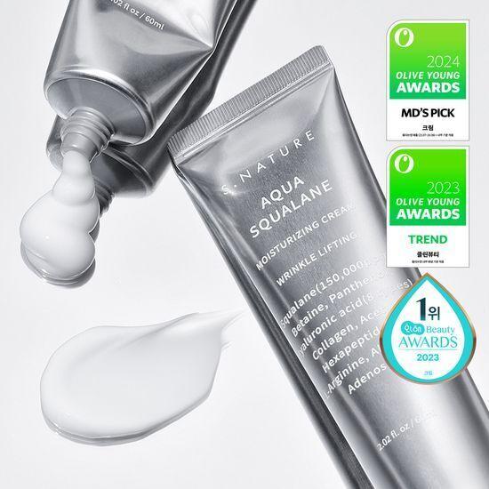 Crème Hydratante S.NATURE Aqua Squalane - 60ml, K-Beauty, Soin Quotidien
