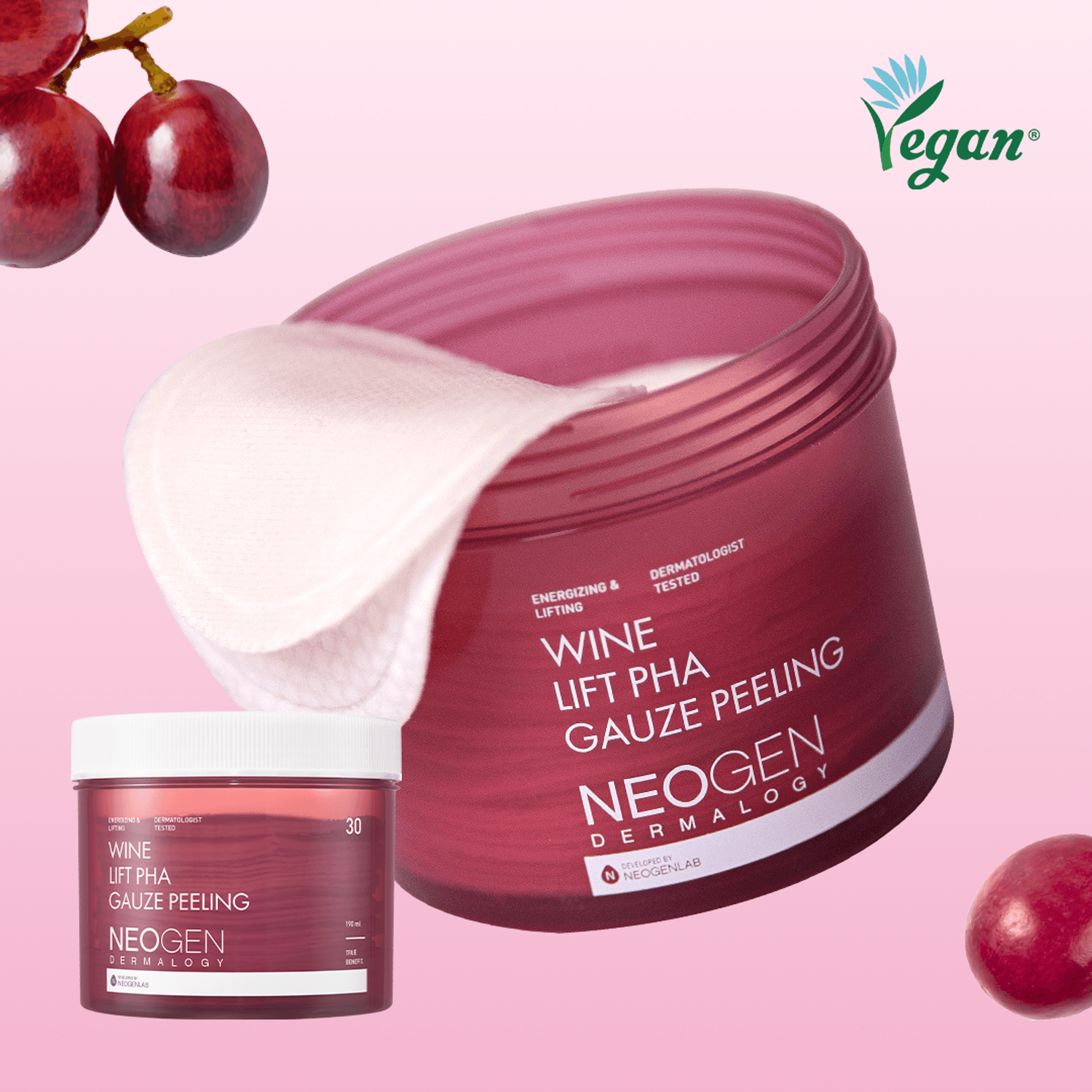 Neogen Dermalogy Wine Lift PHA Gauze Peeling 30 Sheets | OLIVE YOUNG Global